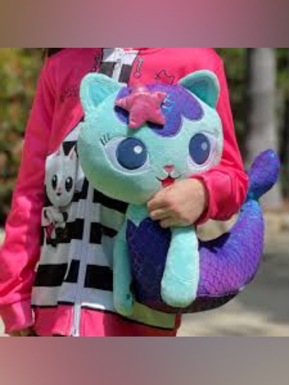 Spin Master Gabby’s Dollhouse Plush MerCat Jumbo Plush Toy - Aqua and Purple